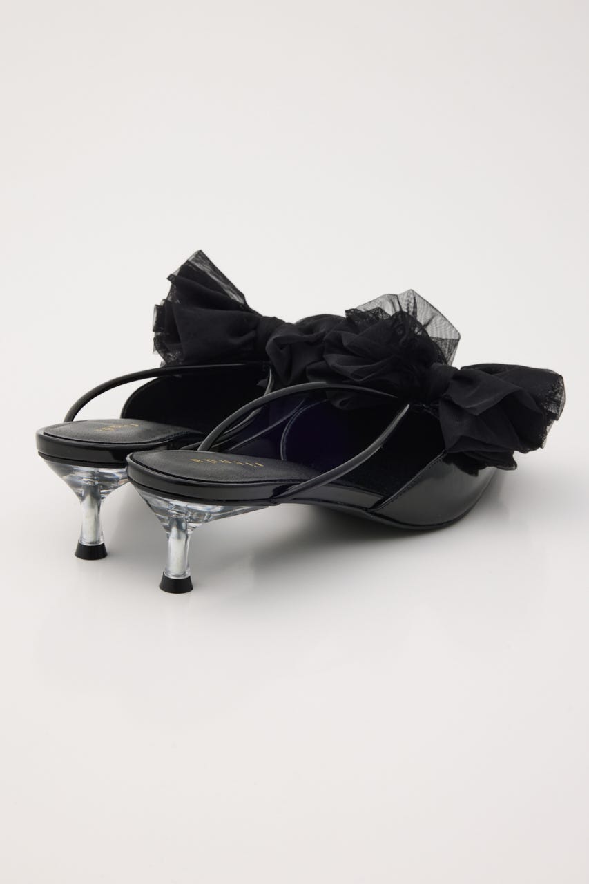 Bigリボンチュールミュール BLK M