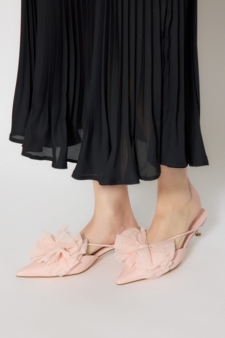 Bigリボンチュールミュール PNK L