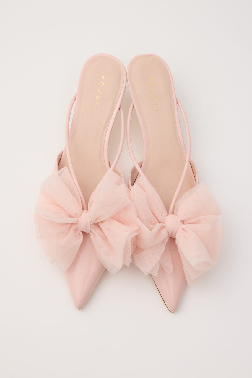 Bigリボンチュールミュール PNK L