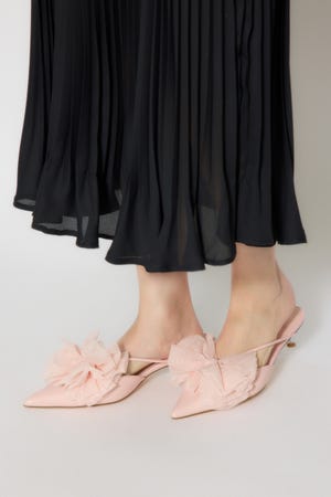 Bigリボンチュールミュール