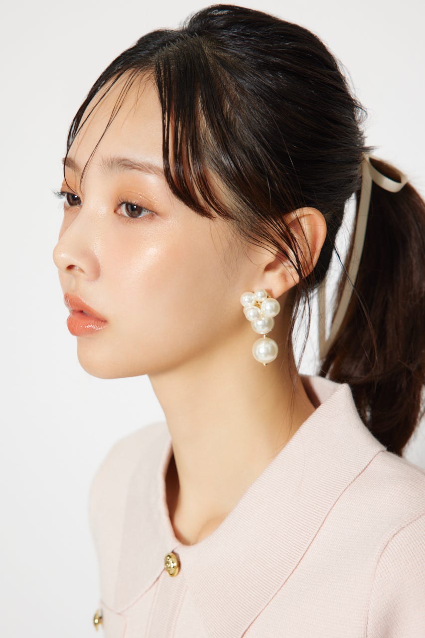 ランダムメニーフェイクパールピアス WHT FREE
