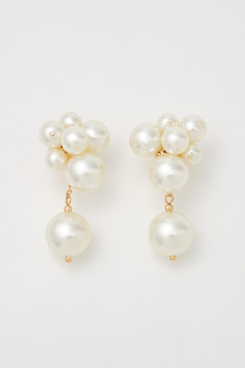 ランダムメニーフェイクパールピアス WHT FREE