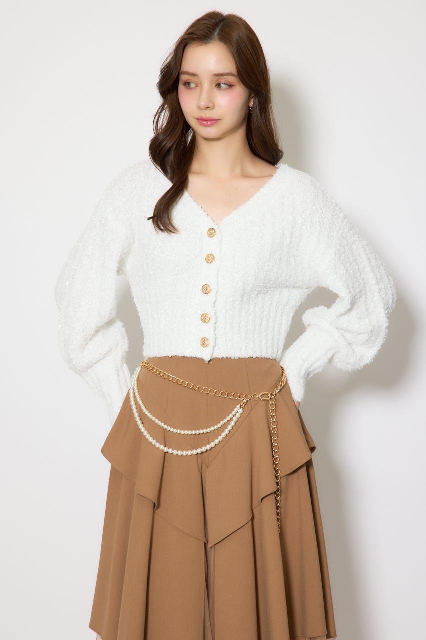 フェイクパールセットチェーンベルト GLD FREE