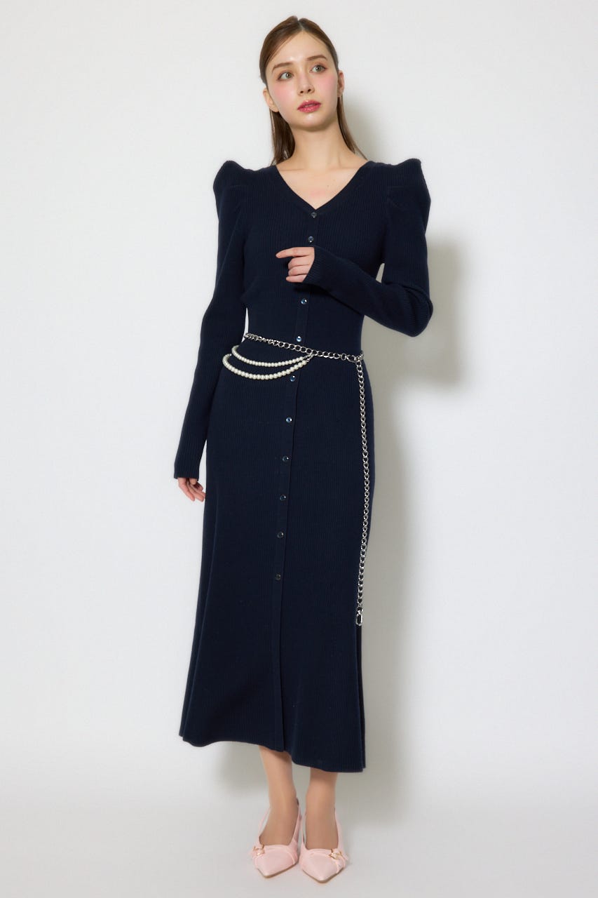 フェイクパールセットチェーンベルト SLV FREE