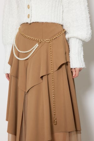 フェイクパールセットチェーンベルト