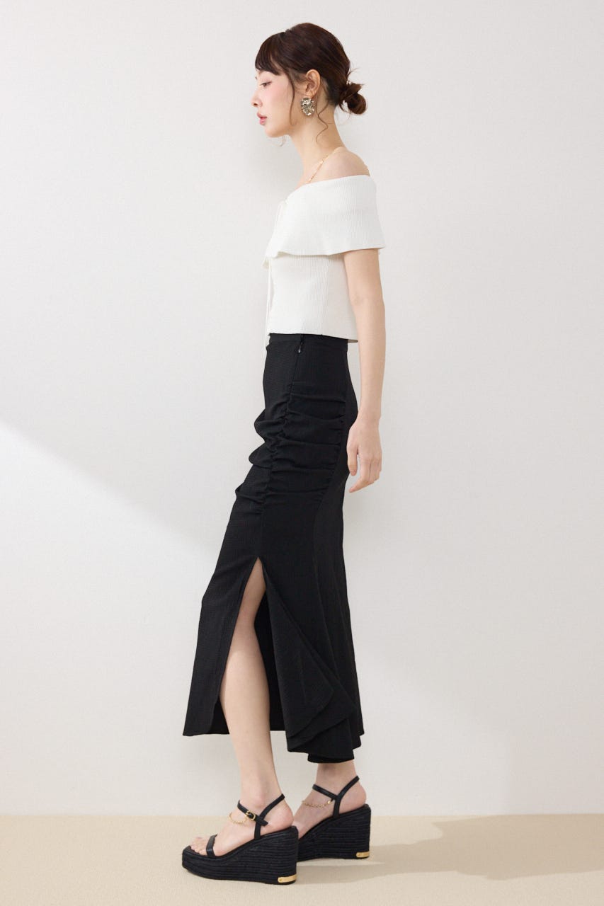 【GirlsAward着用アイテム】レースアップオフショルニットトップス WHT FREE