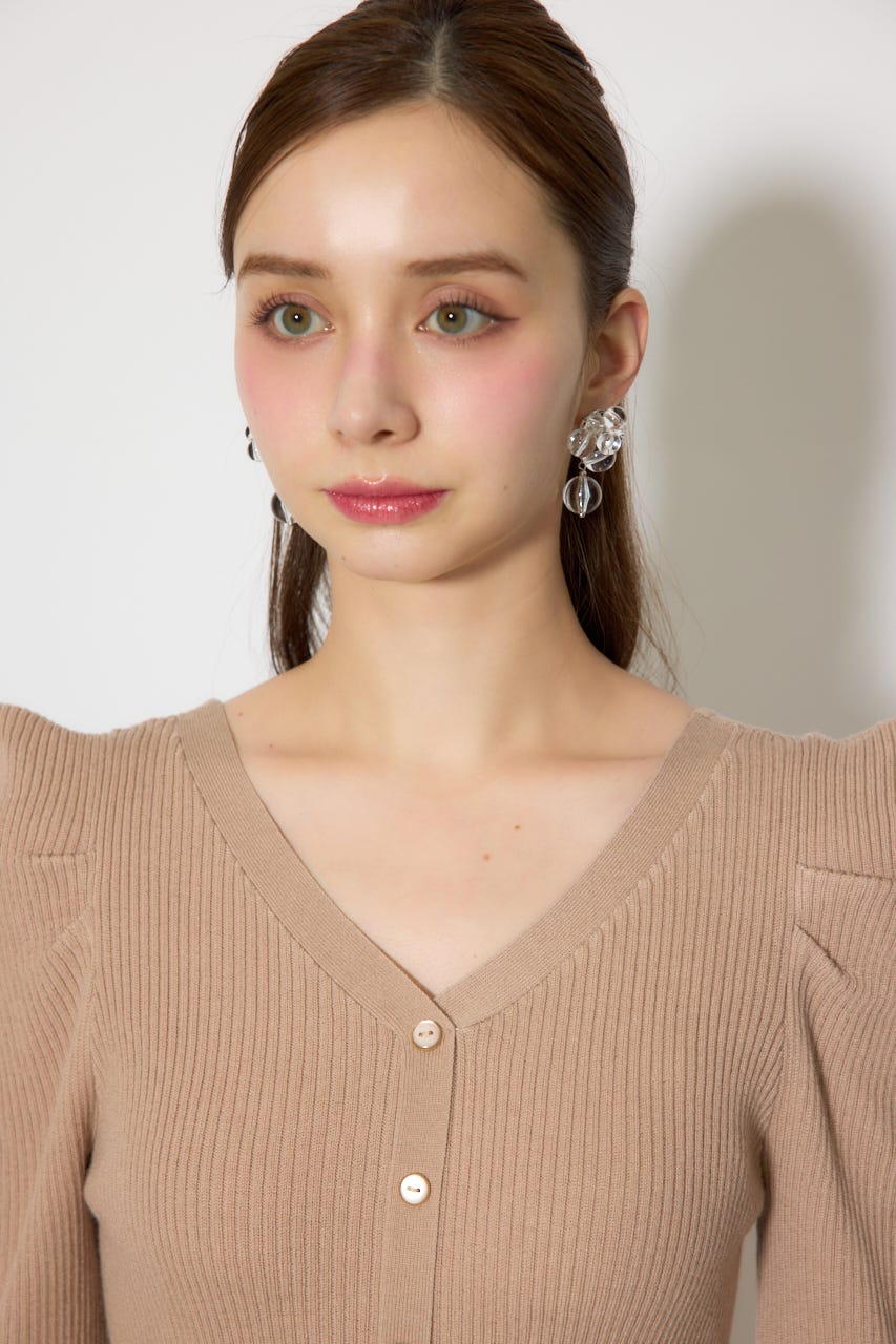 スカーフ付きマーメイドニットワンピース BEG FREE