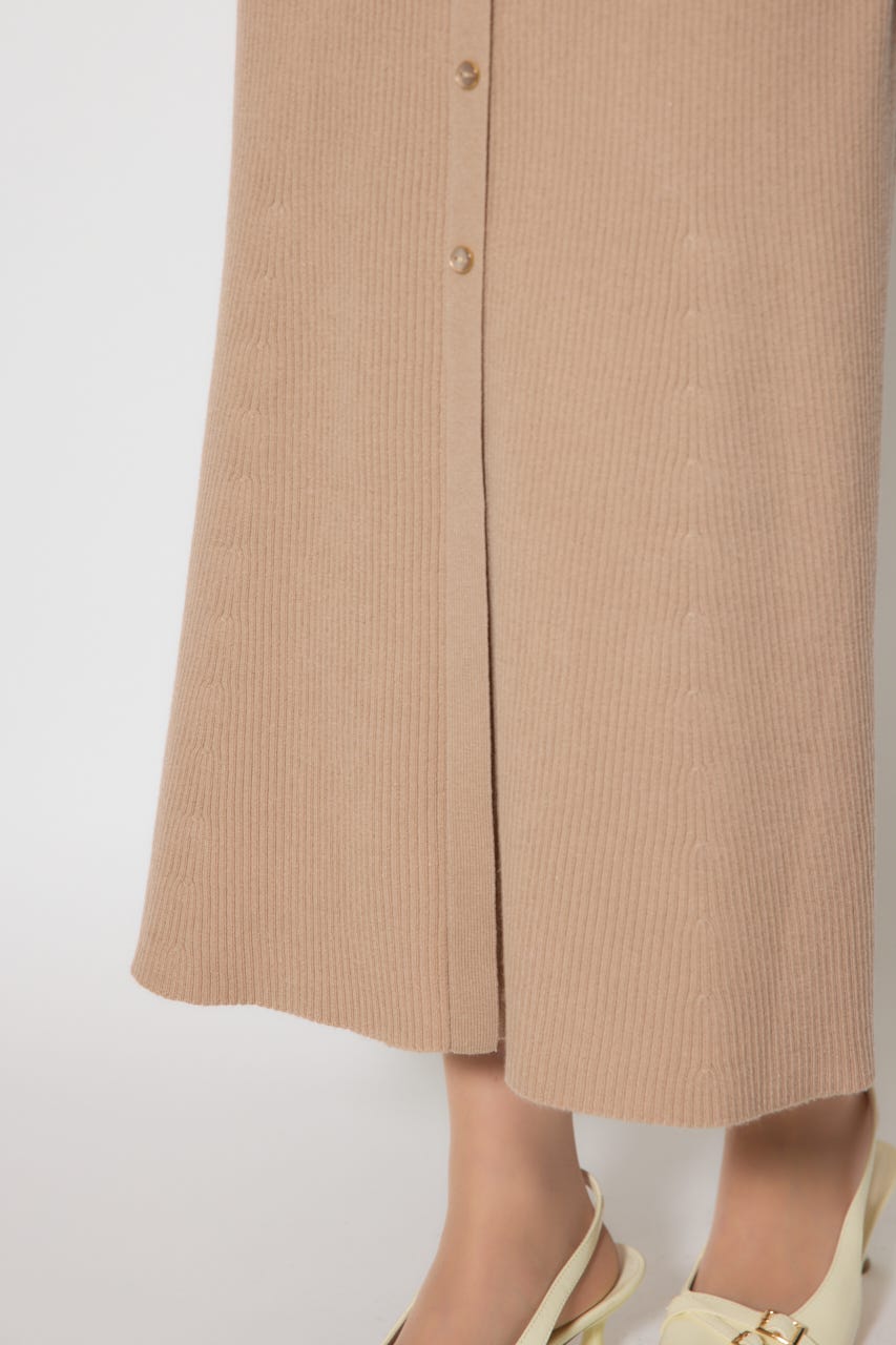 スカーフ付きマーメイドニットワンピース BEG FREE