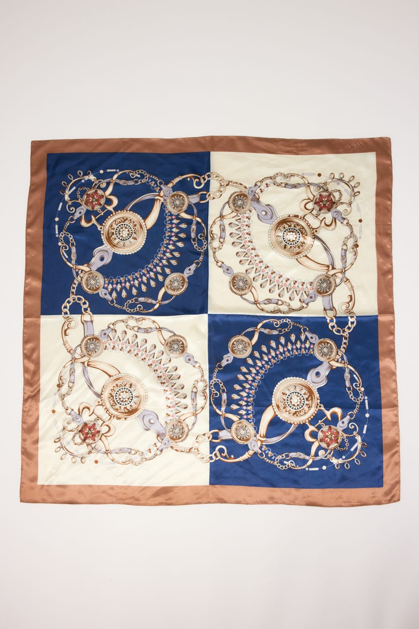 スカーフ付きマーメイドニットワンピース BEG FREE