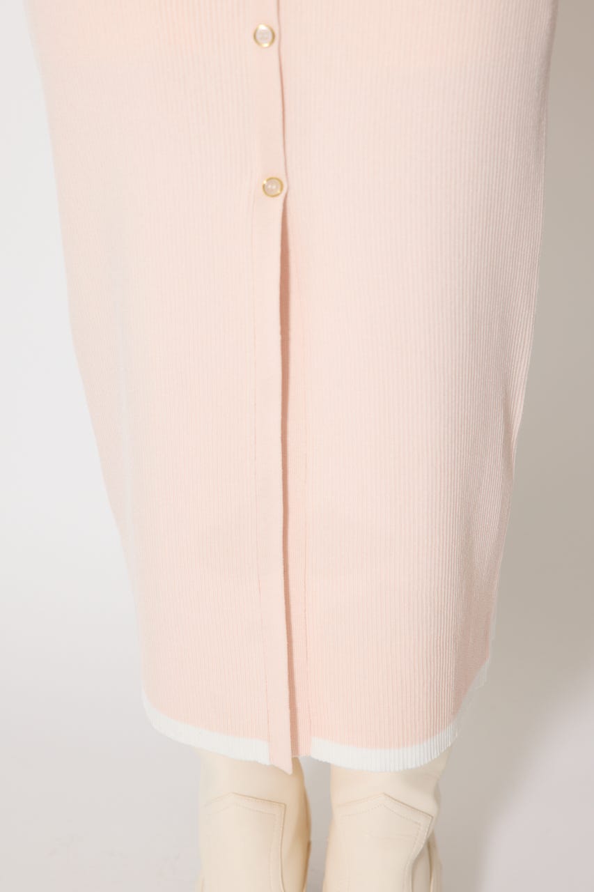 配色ペプラムタイトニットワンピース L/PNK FREE