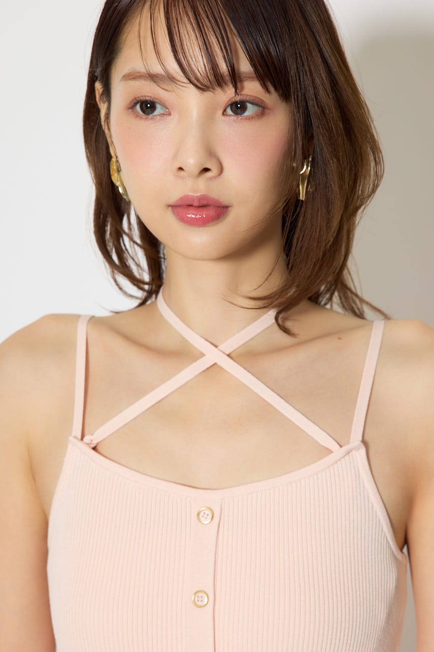 リボンカーデセットマーメイドニットワンピース PNK FREE