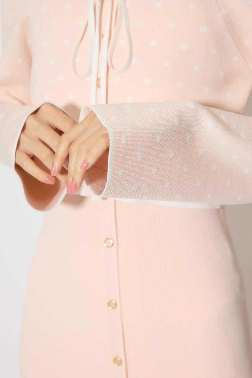 リボンカーデセットマーメイドニットワンピース PNK FREE