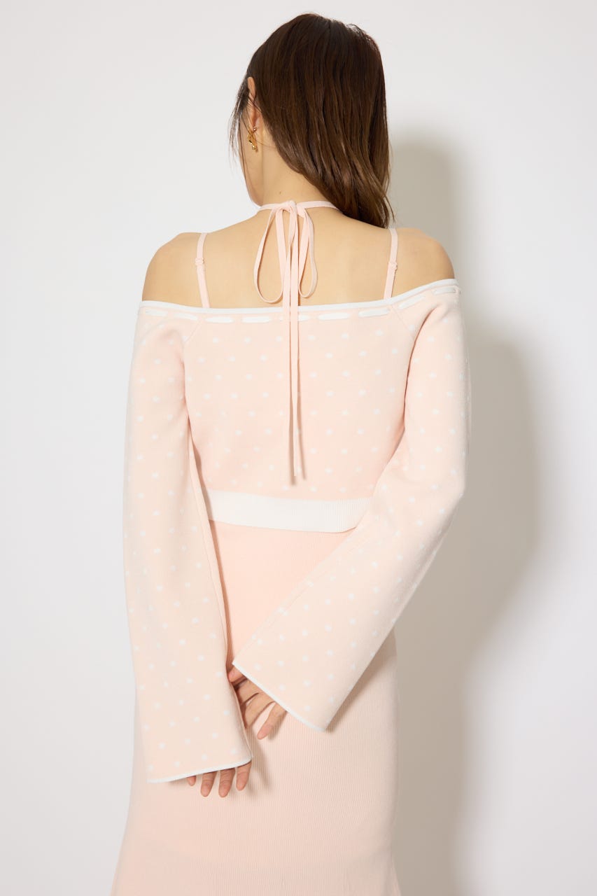 リボンカーデセットマーメイドニットワンピース PNK FREE