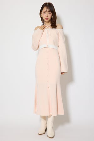 リボンカーデセットマーメイドニットワンピース