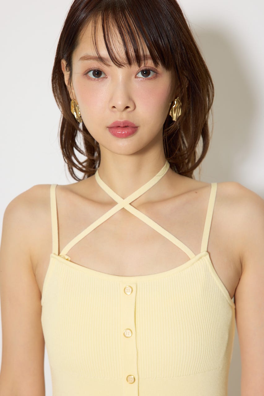 ボーダーカーデセットマーメイドニットワンピース YEL FREE