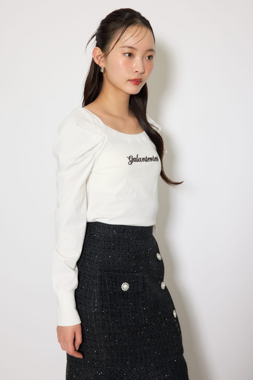 オフショルカットロングTシャツ WHT FREE