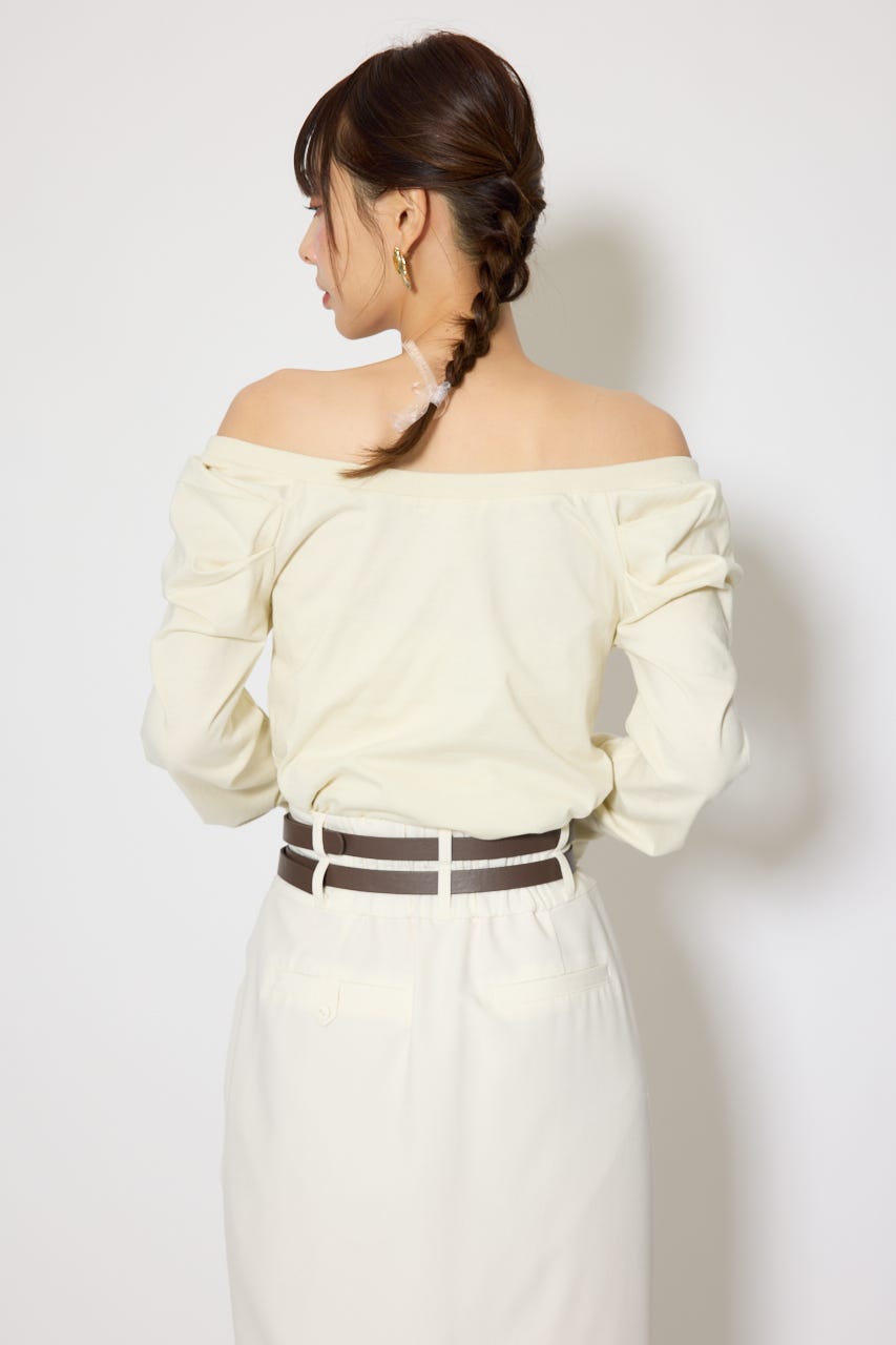 オフショルカットロングTシャツ YEL FREE