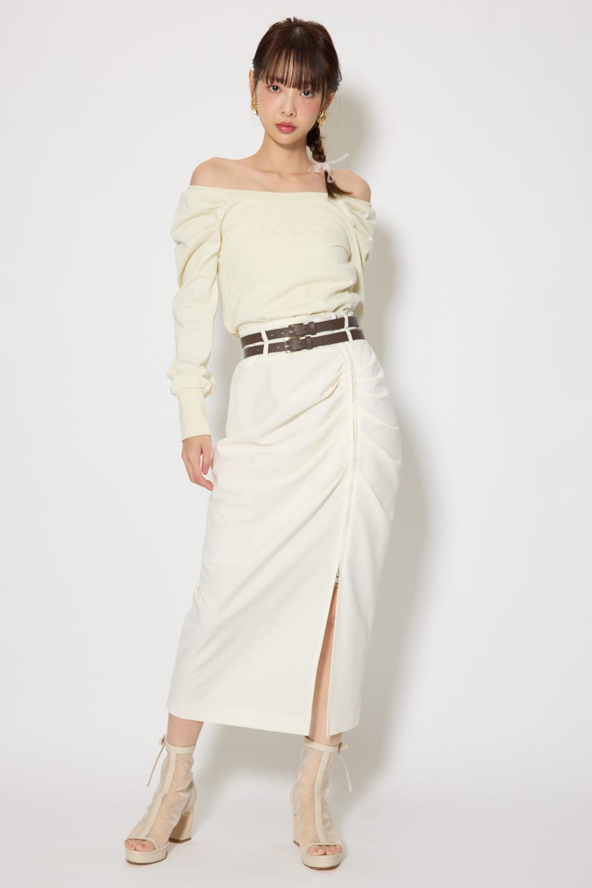 オフショルカットロングTシャツ YEL FREE