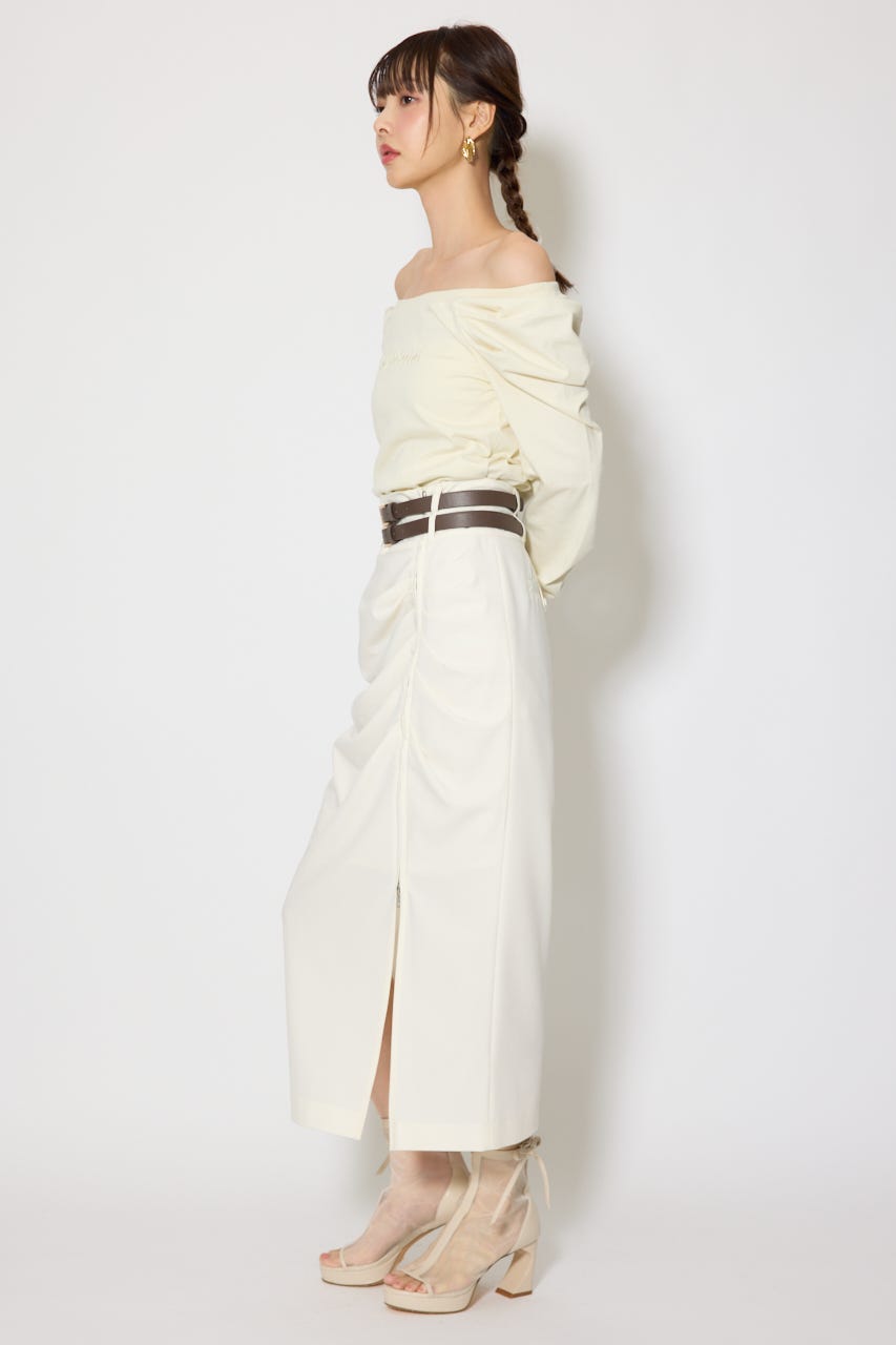 オフショルカットロングTシャツ YEL FREE