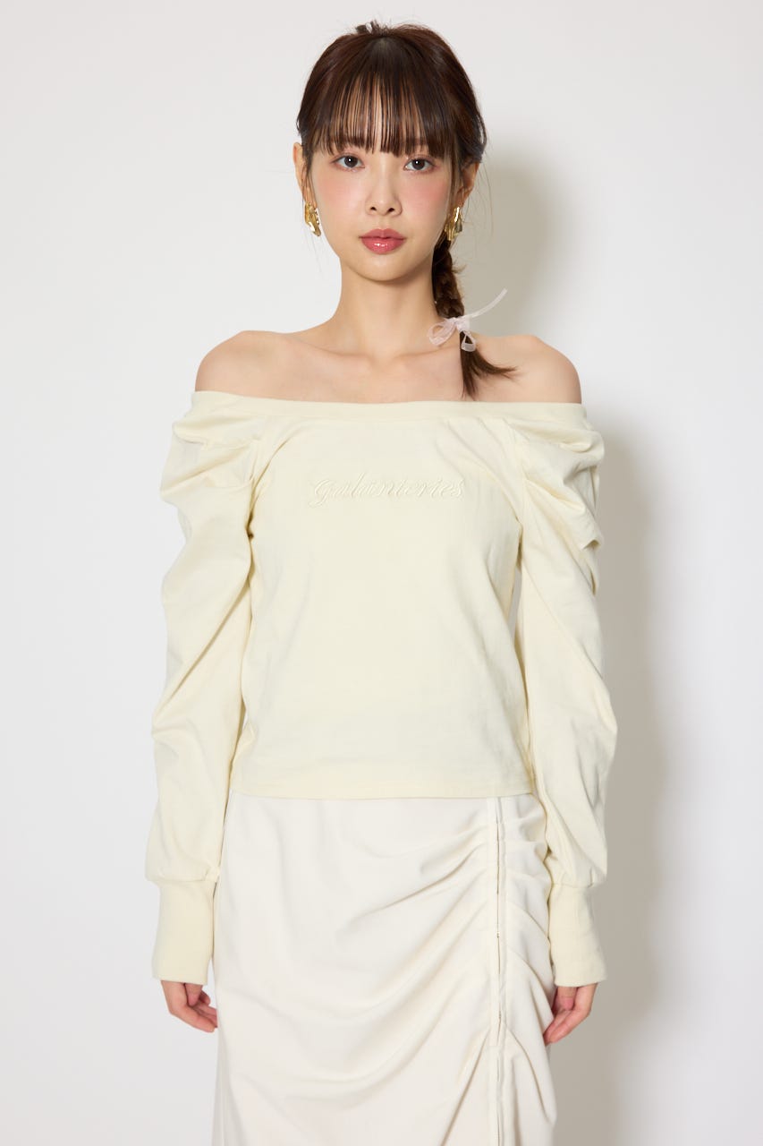 オフショルカットロングTシャツ YEL FREE