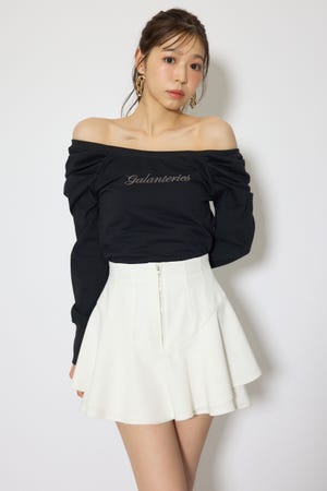 オフショルカットロングTシャツ