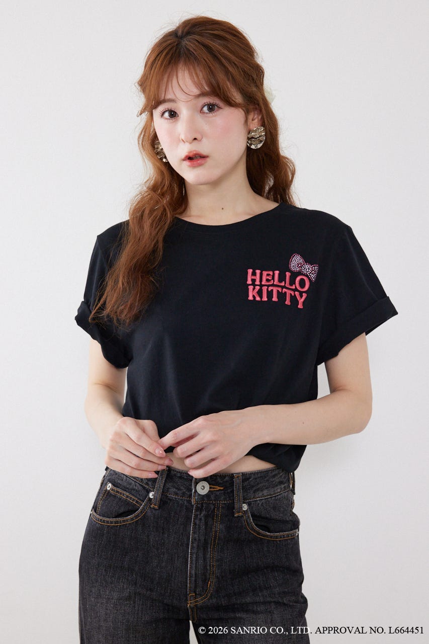 【HELLO KITTY】ビッグTシャツ BLK FREE