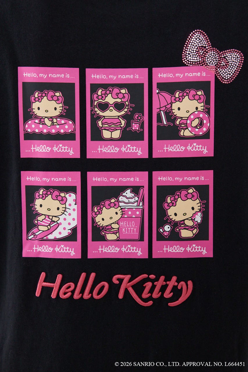 【HELLO KITTY】ビッグTシャツ BLK FREE