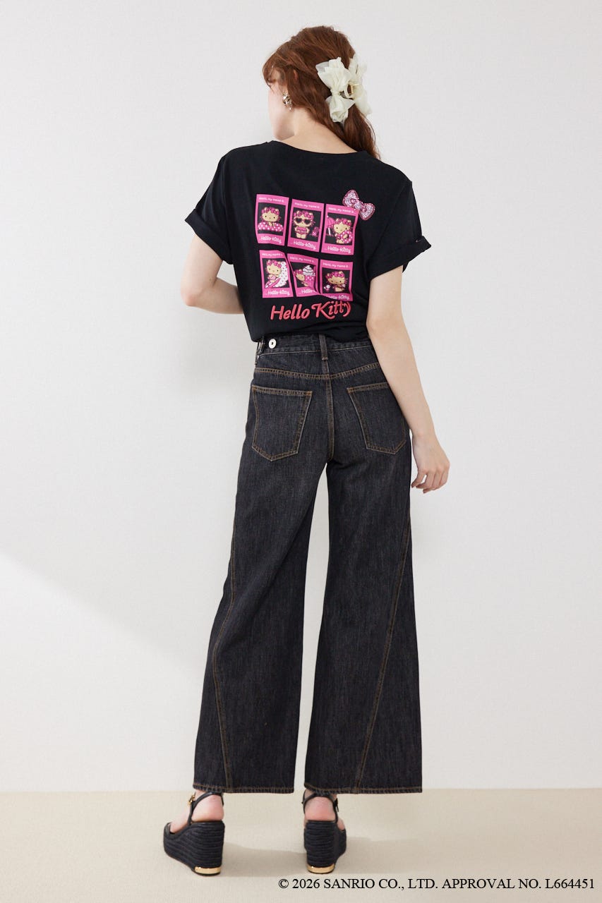 【HELLO KITTY】ビッグTシャツ BLK FREE