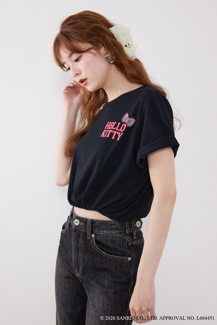 【HELLO KITTY】ビッグTシャツ BLK FREE