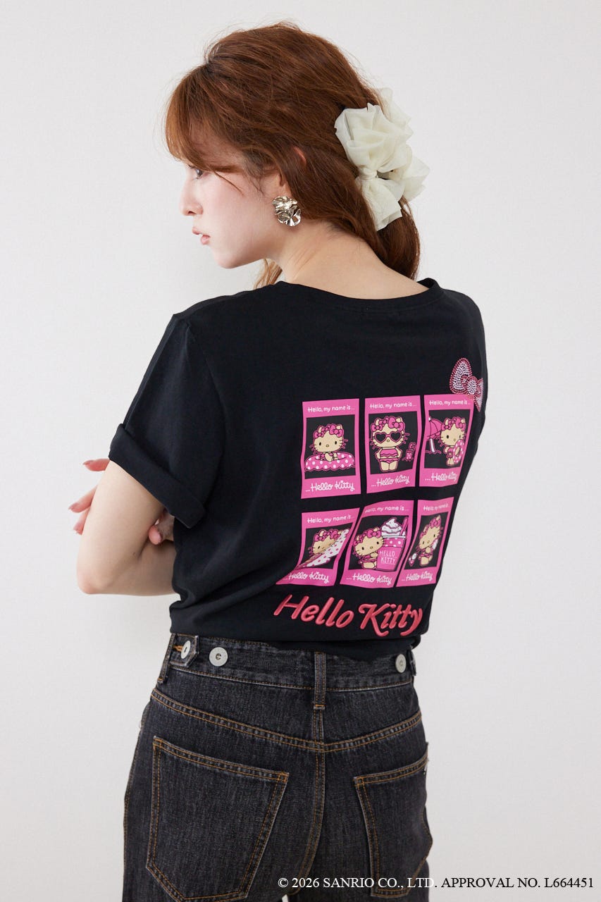 【HELLO KITTY】ビッグTシャツ BLK FREE