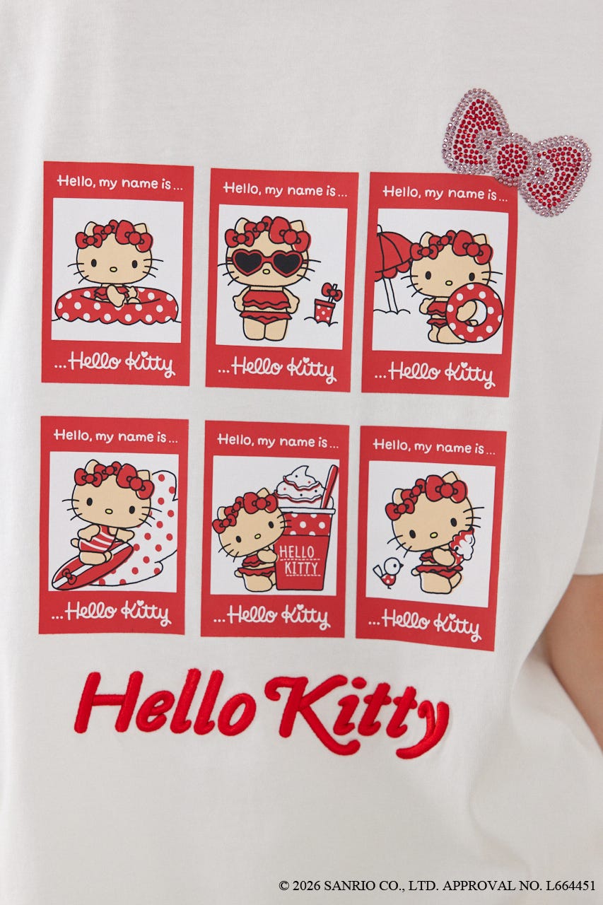 【HELLO KITTY】ビッグTシャツ WHT FREE