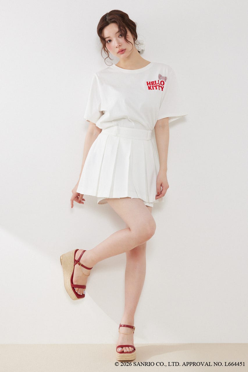 【HELLO KITTY】ビッグTシャツ WHT FREE