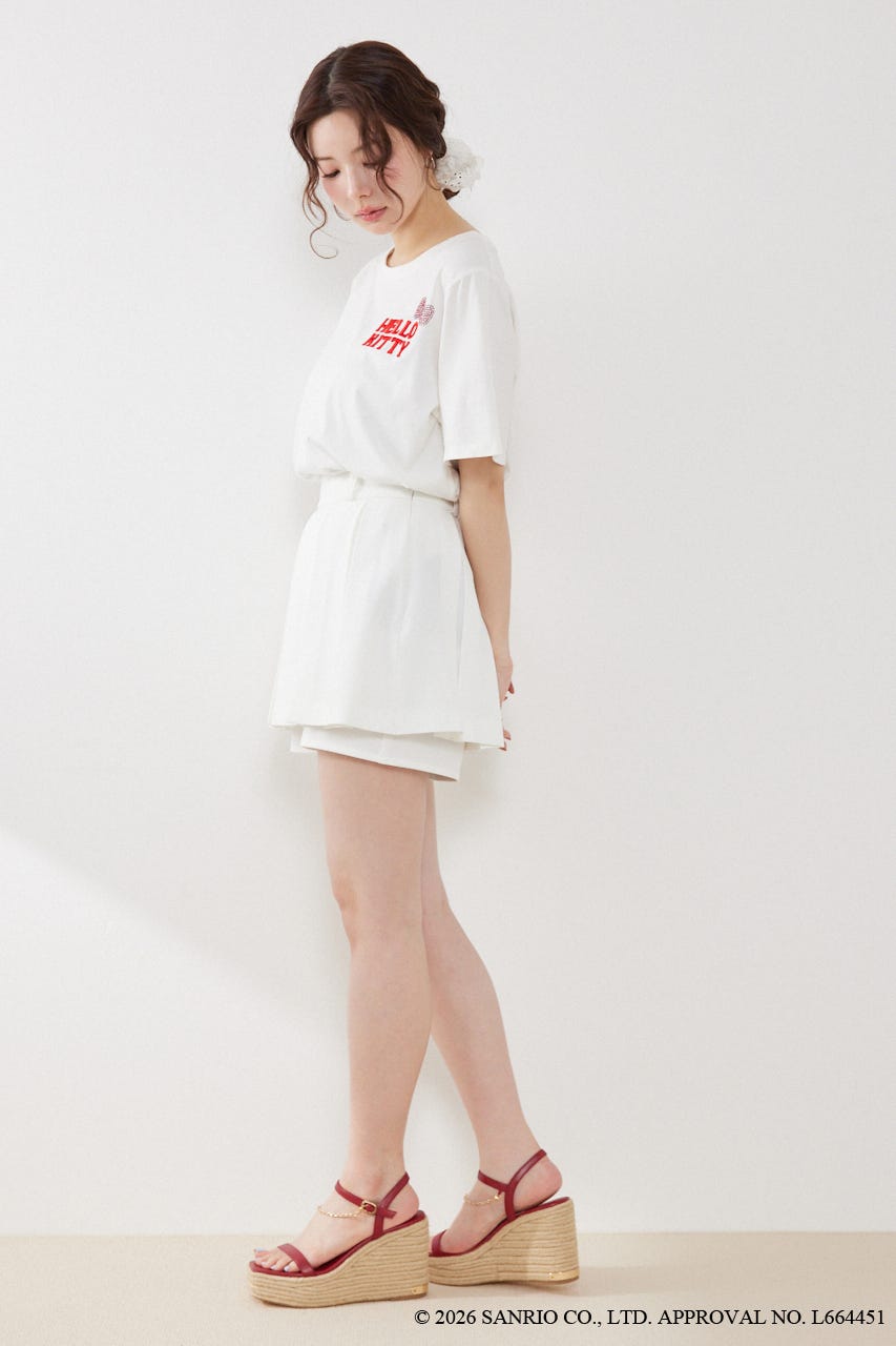 【HELLO KITTY】ビッグTシャツ WHT FREE