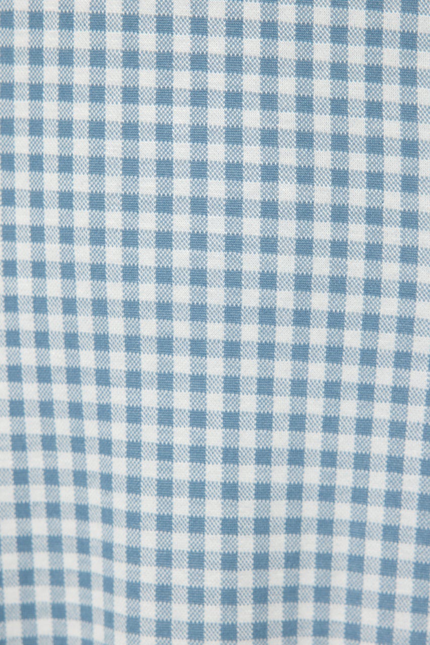 ギンガムチェックカットワンピース 柄BLU M