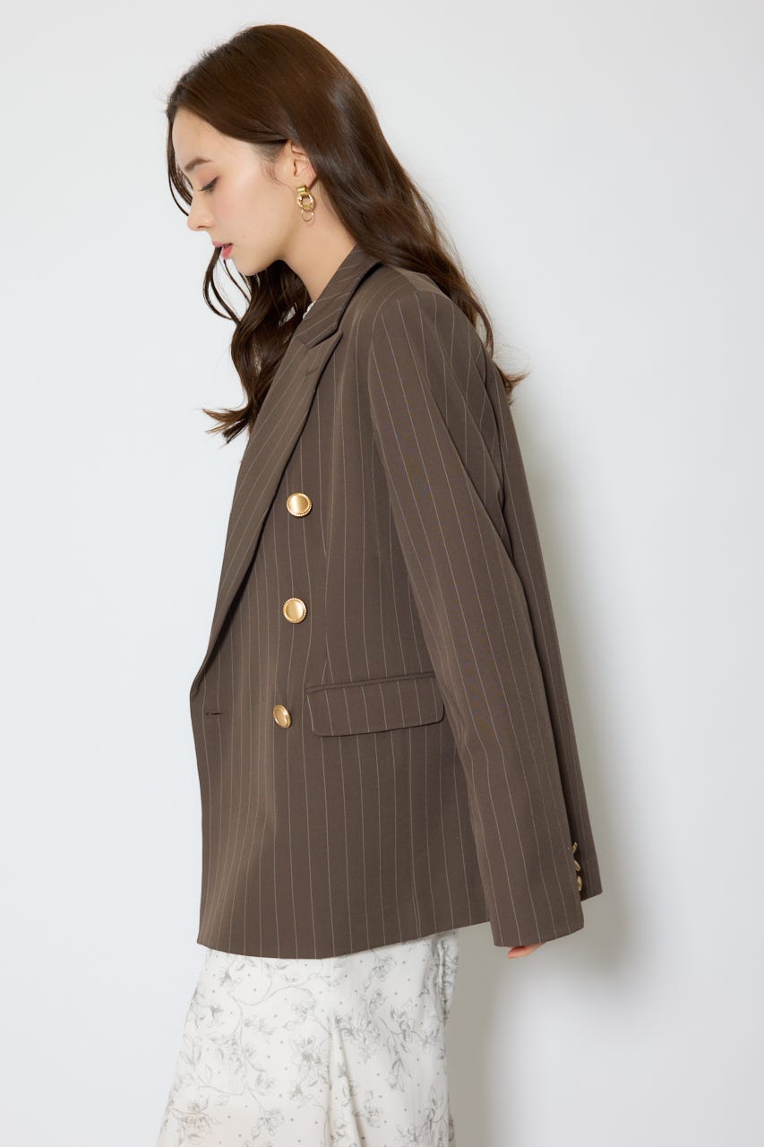 【1/25(日)23:59までSS先行予約会対象アイテム】ピークドラペルダブルテーラードジャケット BRN FREE