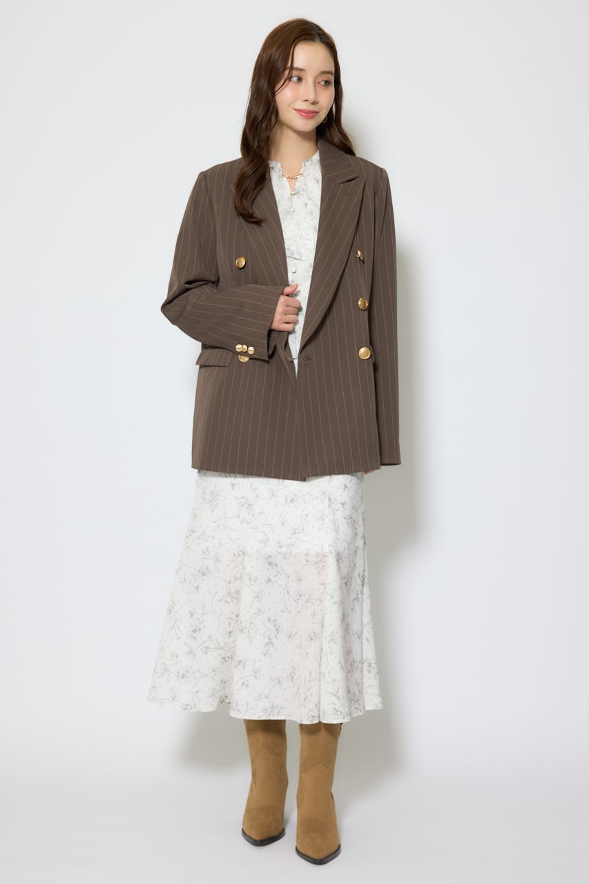 【1/25(日)23:59までSS先行予約会対象アイテム】ピークドラペルダブルテーラードジャケット BRN FREE