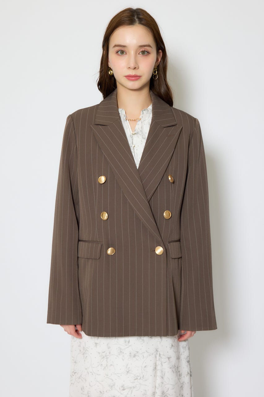 【1/25(日)23:59までSS先行予約会対象アイテム】ピークドラペルダブルテーラードジャケット BRN FREE