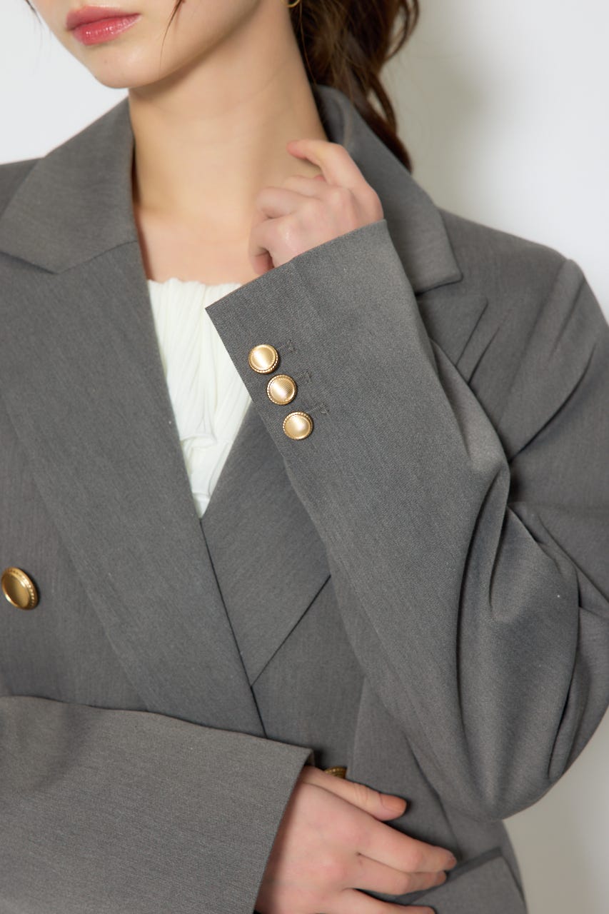 【1/25(日)23:59までSS先行予約会対象アイテム】ピークドラペルダブルテーラードジャケット GRY FREE