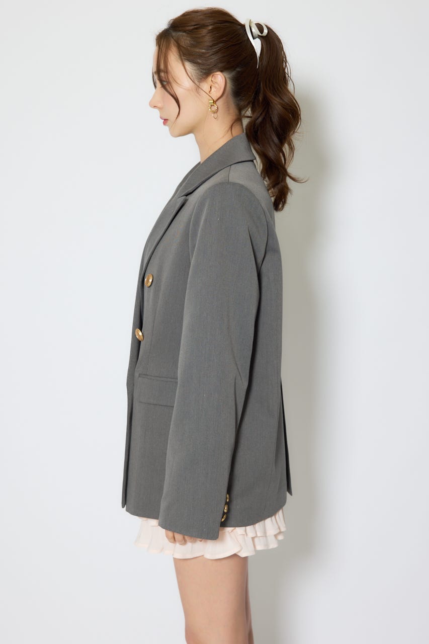 【1/25(日)23:59までSS先行予約会対象アイテム】ピークドラペルダブルテーラードジャケット GRY FREE