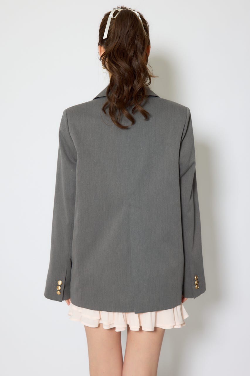 【1/25(日)23:59までSS先行予約会対象アイテム】ピークドラペルダブルテーラードジャケット GRY FREE