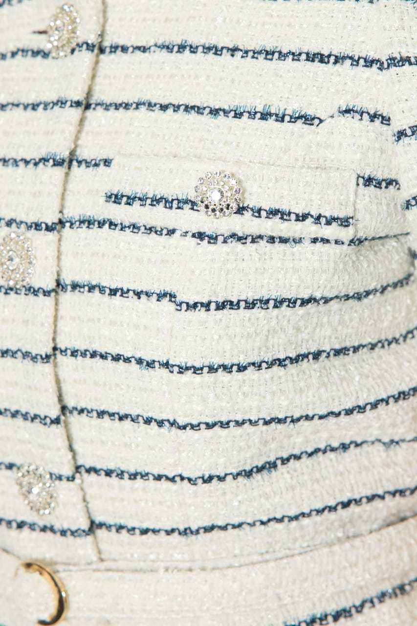 ノーカラーツイードペプラムジャケット Multi_1 S