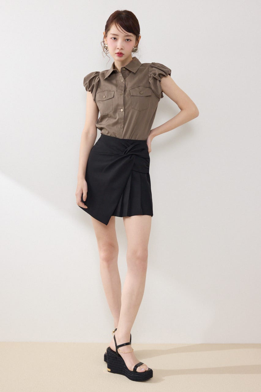 バルーンスリーブポケットブラウス KHA FREE