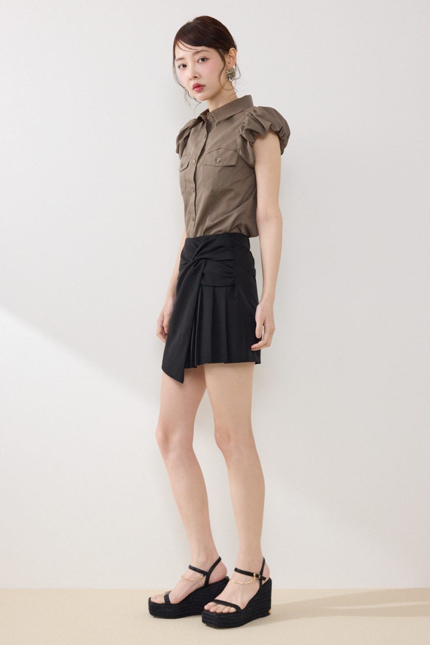 バルーンスリーブポケットブラウス KHA FREE