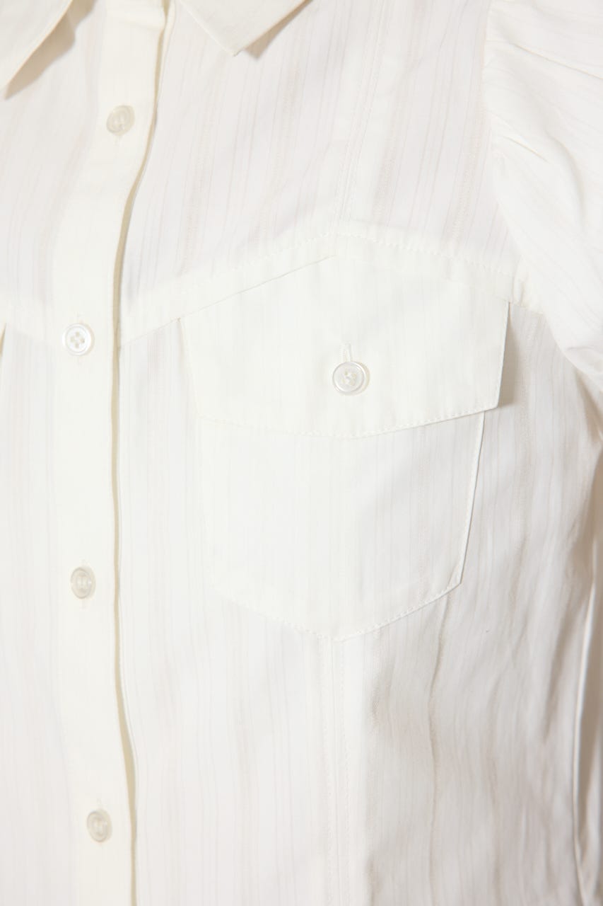 バルーンスリーブポケットブラウス WHT FREE