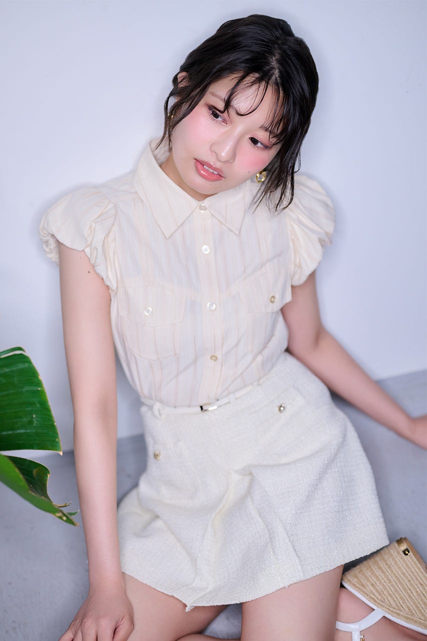 バルーンスリーブポケットブラウス YEL FREE