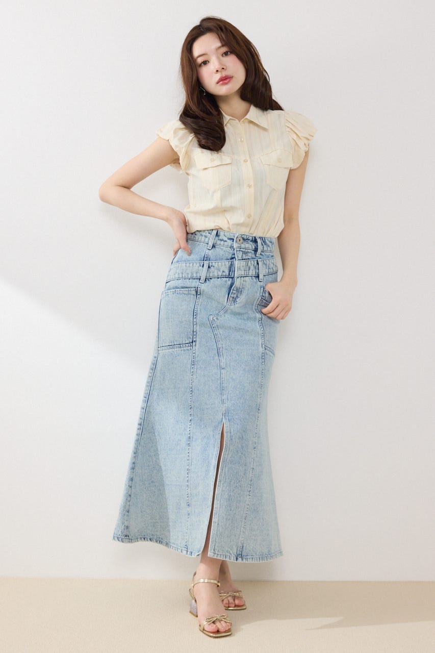 バルーンスリーブポケットブラウス YEL FREE