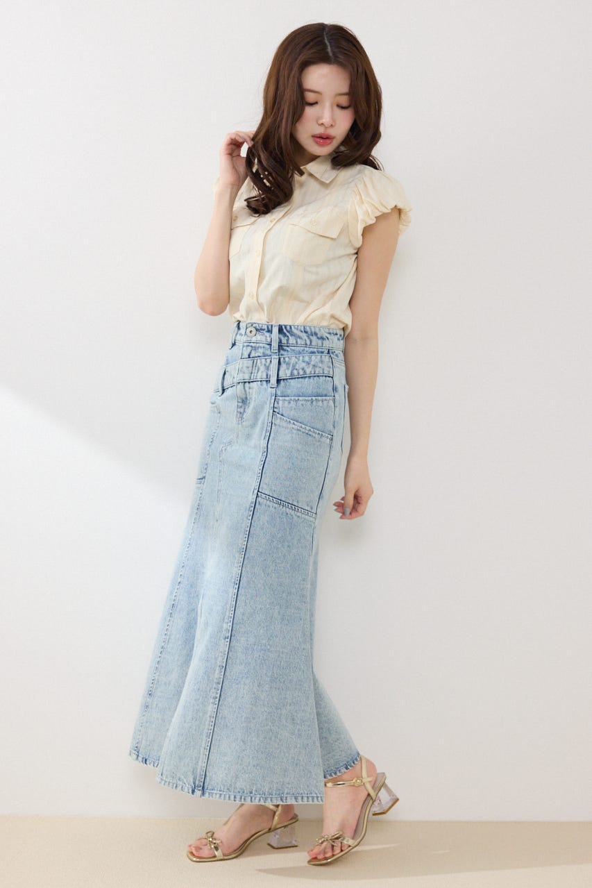 バルーンスリーブポケットブラウス YEL FREE