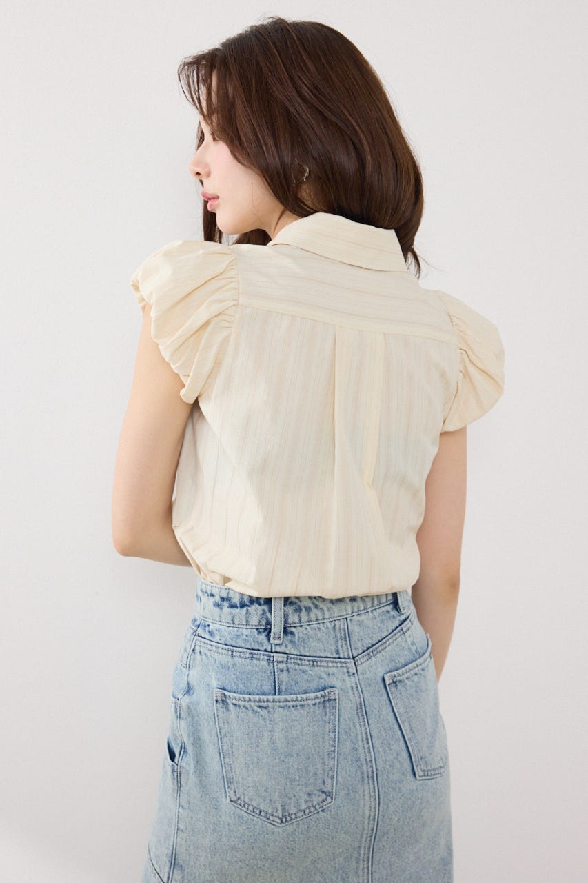 バルーンスリーブポケットブラウス YEL FREE