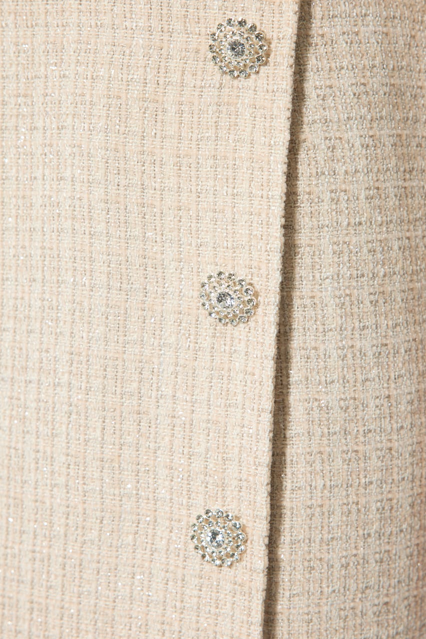 ラップスリットツイードマーメイドスカート BEG M