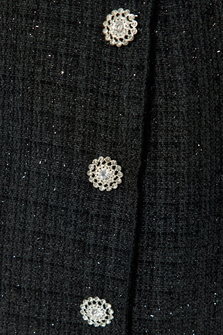 ラップスリットツイードマーメイドスカート BLK S